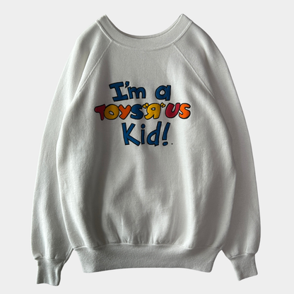 80's~ 20/20 sport I'm a Toysrus Kid! ラグランスウェット 白 (L)/A2154S-SO