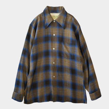 70's Chevella by Arrow レーヨン オンブレチェックシャツ (M)/A9198SH-SO