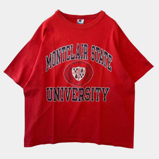 90's Champion MONTCLAIR STATE UNIVERSITY カレッジTシャツ USA製 赤(XL)/A7314T-SO