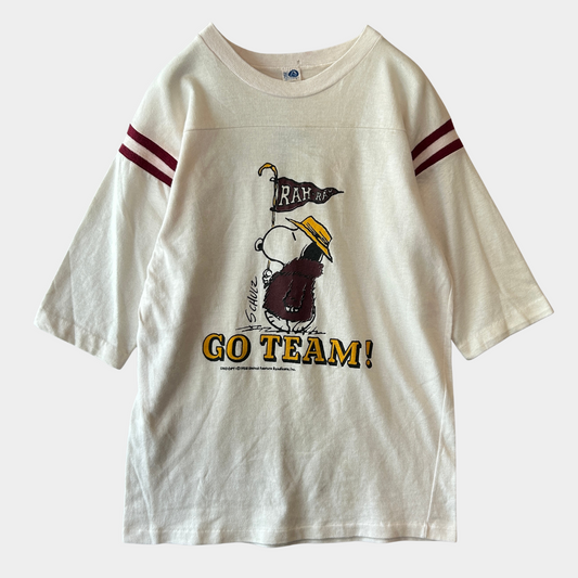 80's ARTEX スヌーピー GO TEAM! フットボールTシャツ (L)/A7304T-SO