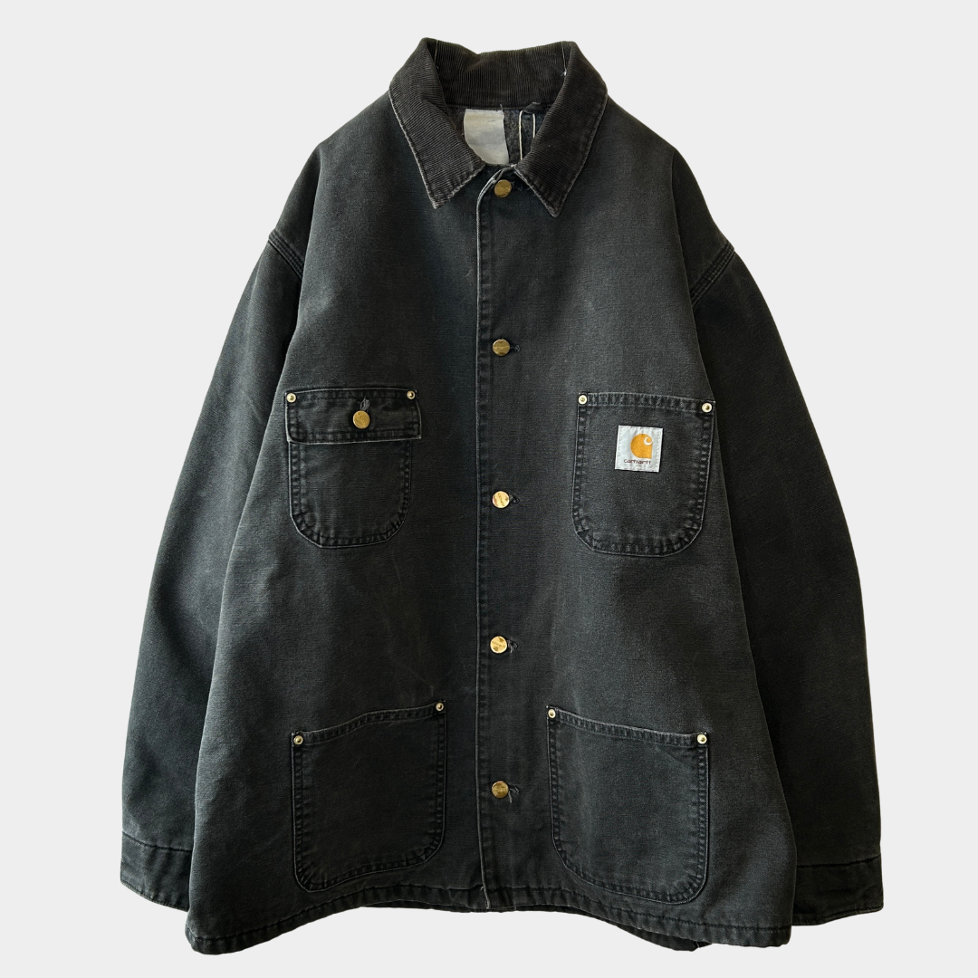 90's~ Carhartt カーハート チョアコート カバーオール ブラック 90's~ Carhartt カーハート チョアコート カバーオール ブラック