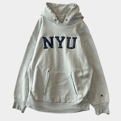 80's Champion Reverse Weave リバースウィーブ NYU スウェットフーディー パーカー(XL)/A7545R-SO