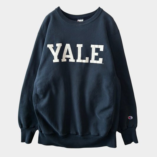 90's Champion Reverse Weave リバースウィーブ YALE カレッジプリントスウェット ネイビー(XXL)/C0265R-SO