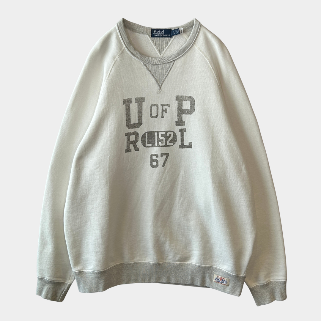 Polo by Ralph Lauren ラルフローレン オーバーサイズスウェット アイボリー/ヘザーグレー(XL)/C0278S-SO