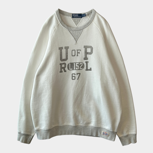 Polo by Ralph Lauren ラルフローレン オーバーサイズスウェット アイボリー/ヘザーグレー(XL)/C0278S-SO