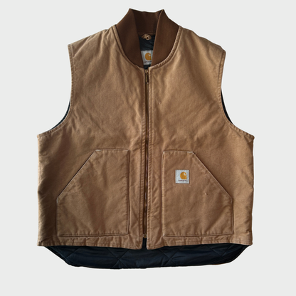 90's Carhartt カーハート ダックベスト ブラウン (aboutXL)/C1563V-SO