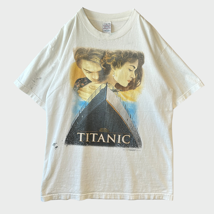90's U.S.T'S 707 タイタニック ムービー Tシャツ T-shirt 白 (L) /C0674T-SO