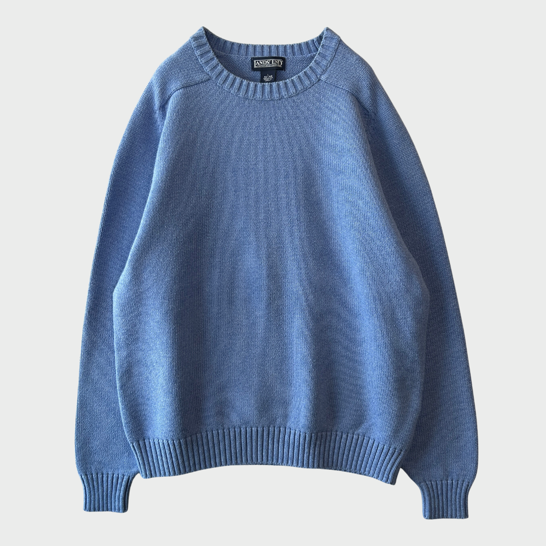 00's Lands'end ランズエンド コットンニット ドリフターセーター (L)/A8514K-SO
