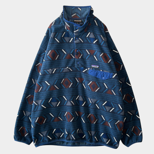 2017 Patagonia パタゴニア スナップT フリースプルオーバー ネイティブ柄 ネイビー(XL)/C0216F-SO