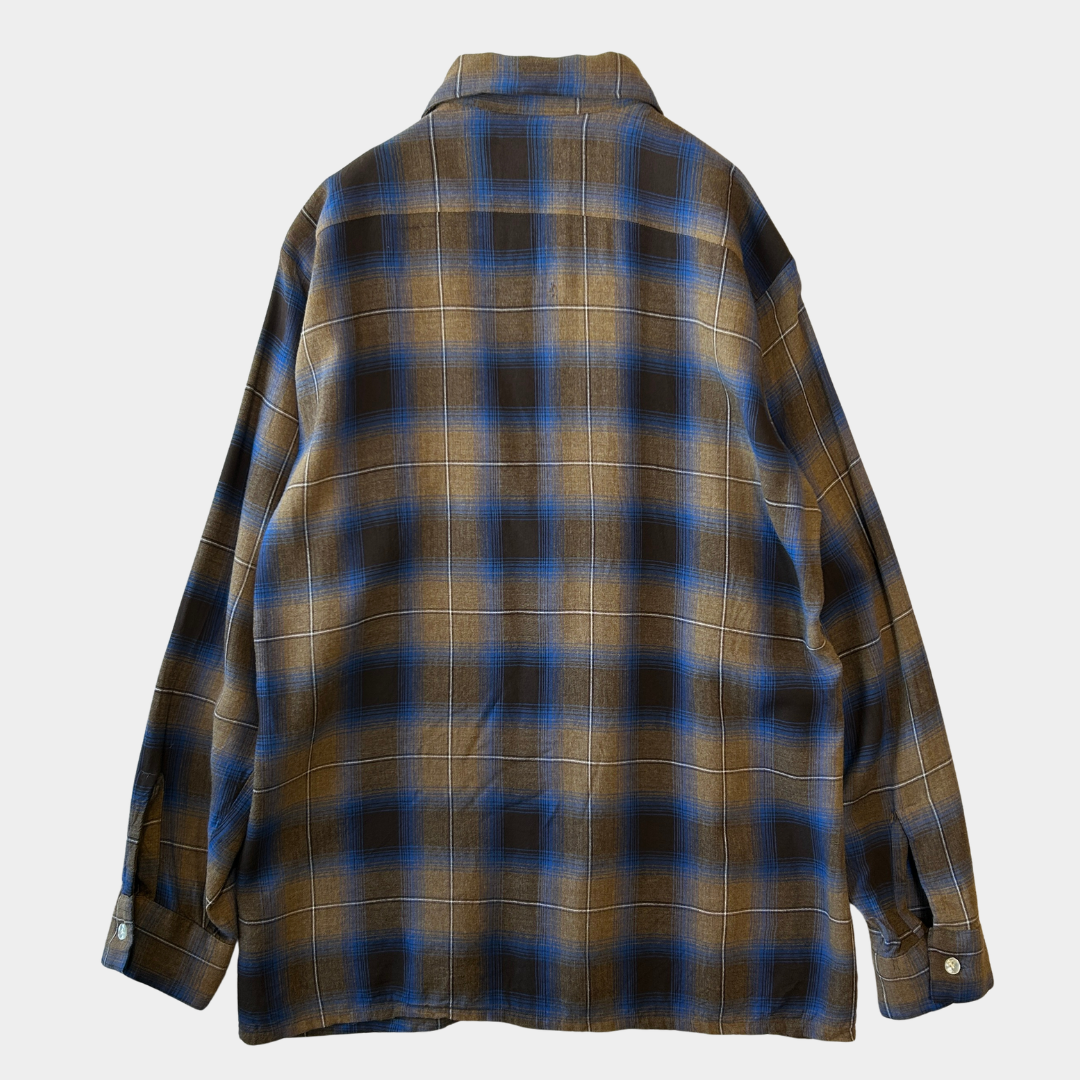 70's Chevella by Arrow レーヨン オンブレチェックシャツ (M)/A9198SH-SO