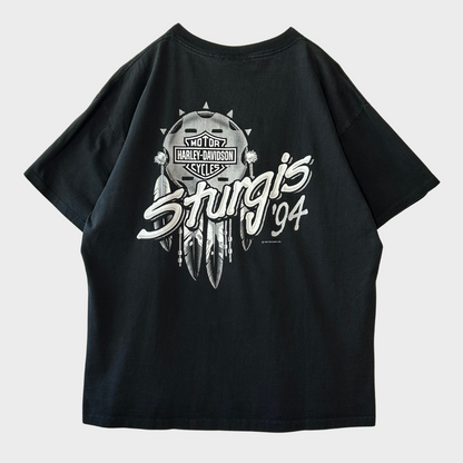 90's HARLEY-DAVIDSON"Sturgis94" Tシャツ シングルステッチ 黒(L)/A3052T-SO