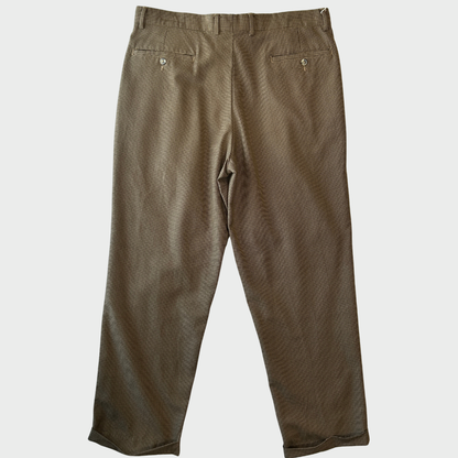 00's GRANT THOMAS 千鳥格子柄 2タック ウールスラックス ベージュ (W36/L30) /B3454P-SO