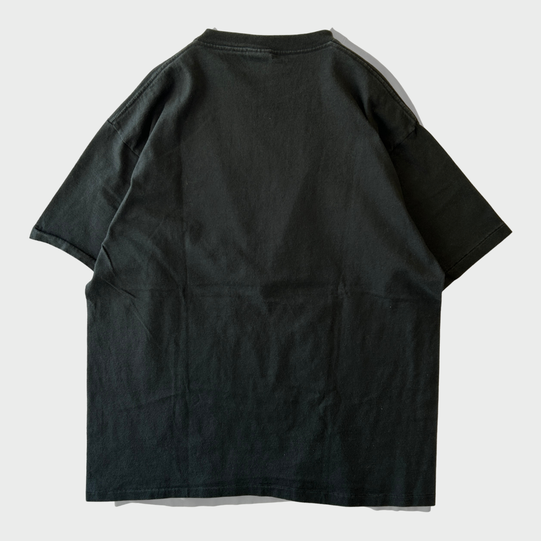 90's  CalCru  THE BEATLES  文字プリントTシャツ  黒 L /A7450T-SO