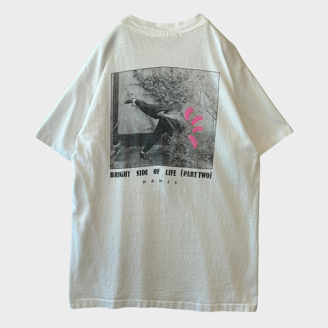 90's Hanes ヘインズ モノクロ アート フォトTシャツ 白 (L) /B3754T-SO