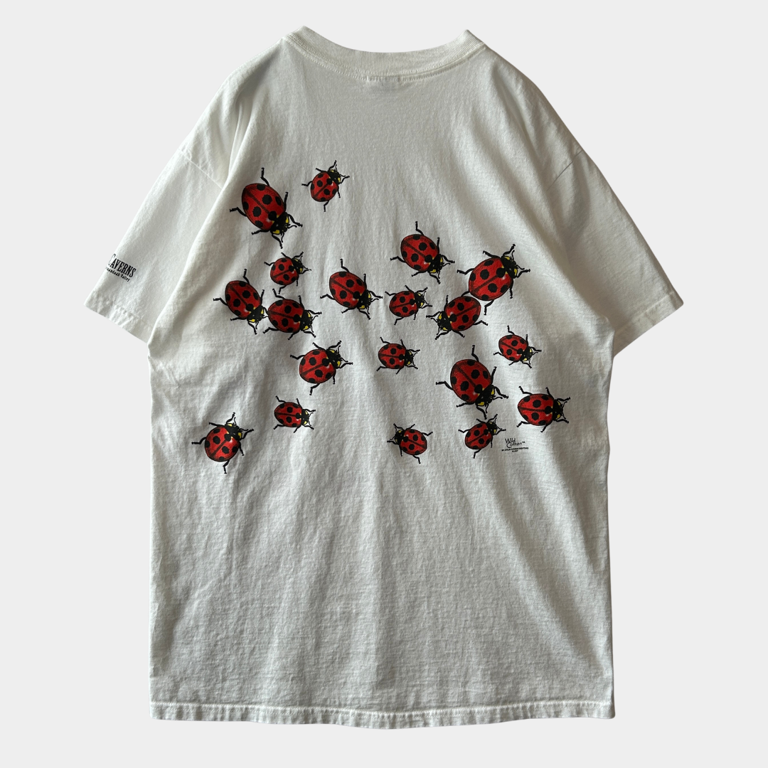 90's Wild Cotton てんとう虫 Tシャツ ルーレイ洞窟スーベニアTシャツ 白 anvil(L)/C1185T-SO
