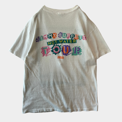 80's Jimmy Buffett ジミー・バフェット "HOT WATER" 1998 ツアーTシャツ 白 ヘインズ(L)/C1298T-SO