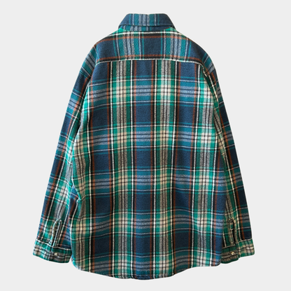 90's Five Brother ファイブブラザー ヘビーネルシャツ USA製 緑青(L-TALL)/B2848SH-SO