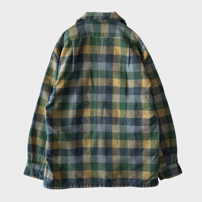 70's Pendleton ボードシャツ チェック 緑青灰 (S)/A8722S-SO