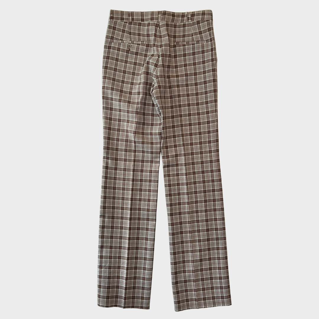 70-80's Hubbard Slacks ハバード・スラックス ベージュ×ブラウン×ホワイト (不明)/B4159P-SO