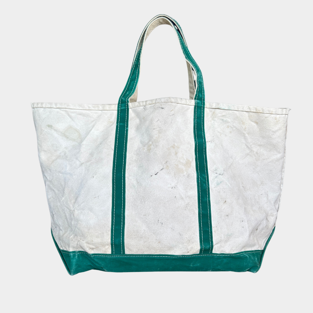 80's L.LBean エルエルビーン Boat&Tote キャンバストート 刺繍有り グリーン/A9303AC-SO