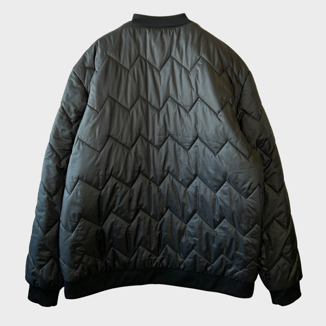 00's Adidas ダブルジップ キルティングジャケット 黒 (XL)/A9861J-SO