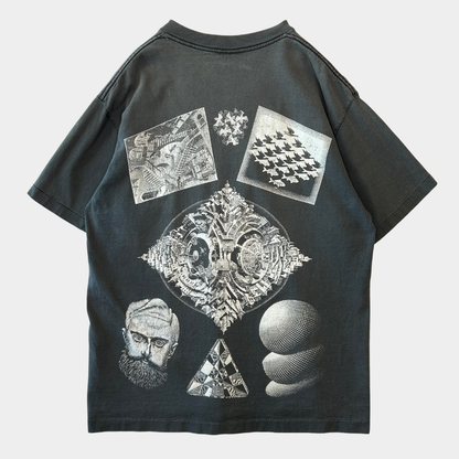 90's ANDAZIA M.C.Escher マウリッツ・エッシャー アートマルチプリントTシャツ (L)/C0891T-SO