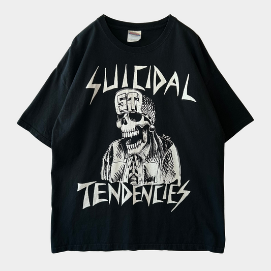00's SUCIDAL TENDENCIES スイサイダル・テンデンシーズ グラフィックプリントTシャツ バンドT 黒(XL)/B2496T-SO