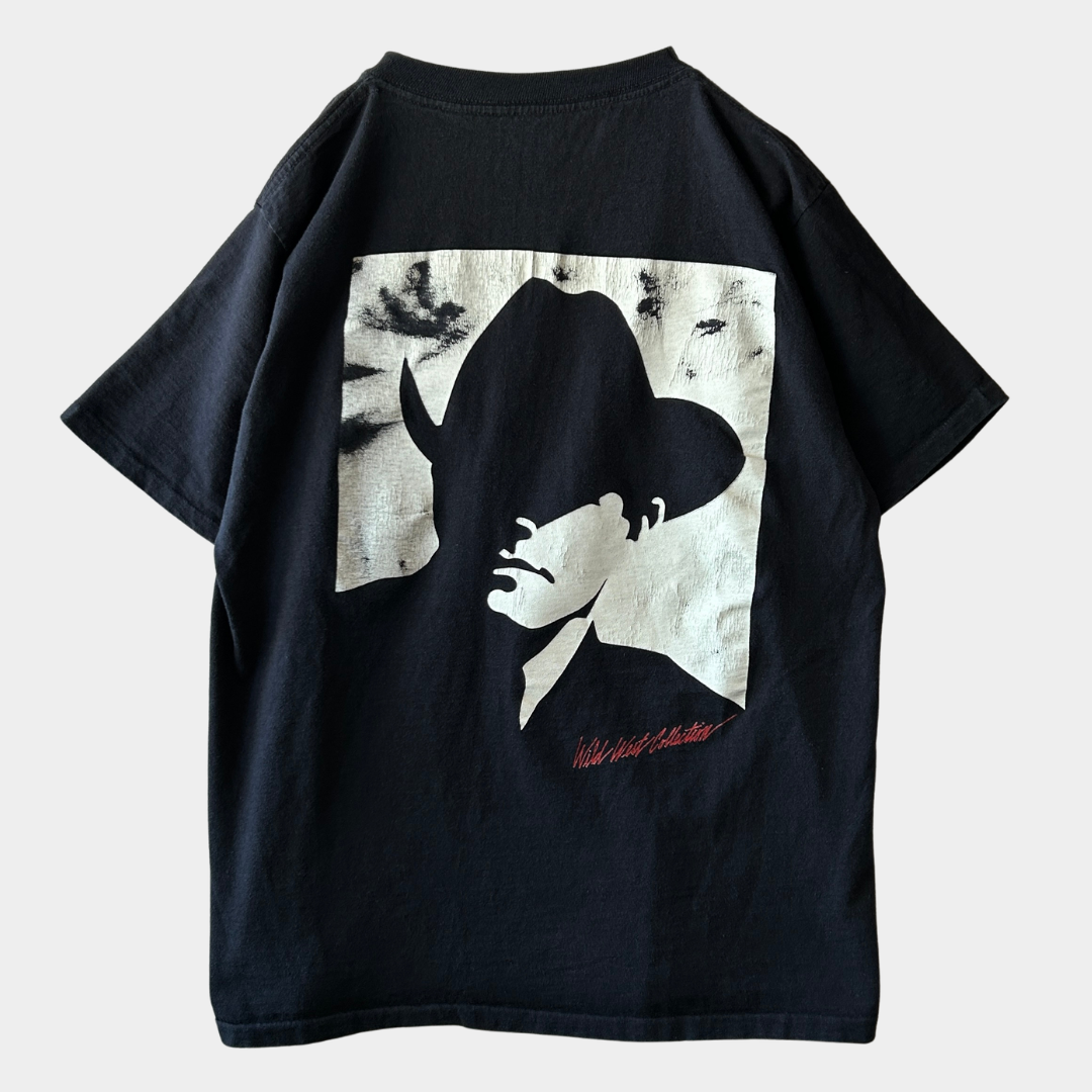 90's Marlboro マルボロ Wild West Collection マルボロマン カウボーイプリントTシャツ 黒 (サイズ不明)/B3651T-SO