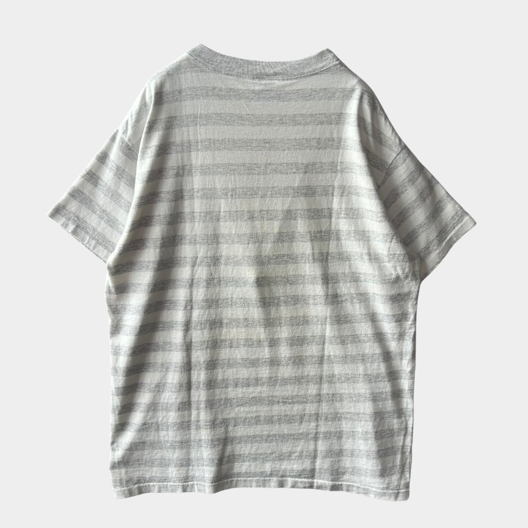 90's Velva Sheen Mickey ミッキーボーダーTシャツ グレー白(XL)/B2187T-SO