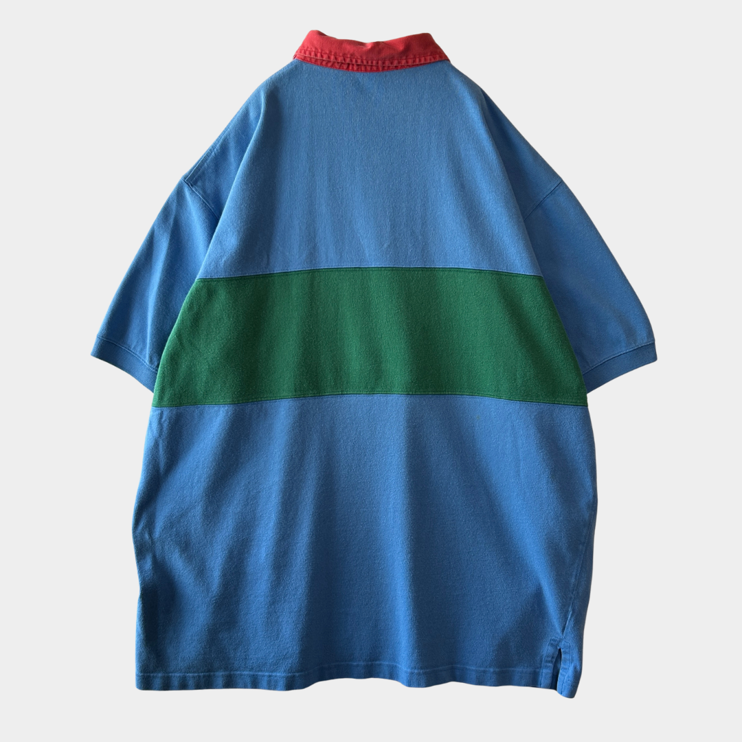 90's Polo ラルフローレン P-93 半袖ラガーシャツ ポロスポ RLPC67 (XL)/C1471T-SO