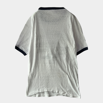 80's SAWDUST DAZE RUN "The Athletic Foot" 1979 リンガー Tシャツ (M)/A7285T-SO