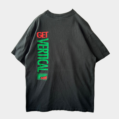 90's Mountain Dew"GET VERTICAL"アドバタイジングTシャツ 企業T マウンテンデュー 黒(XL)/A7072T-SO