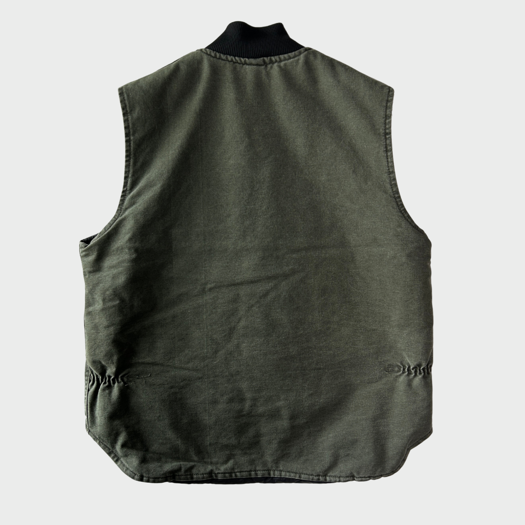 00's Carhartt カーハート 刺繍入り ダックベスト V02 MOS ワークベスト(L)/B4128V-SO