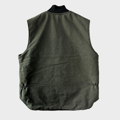 00's Carhartt カーハート 刺繍入り ダックベスト V02 MOS ワークベスト(L)/B4128V-SO