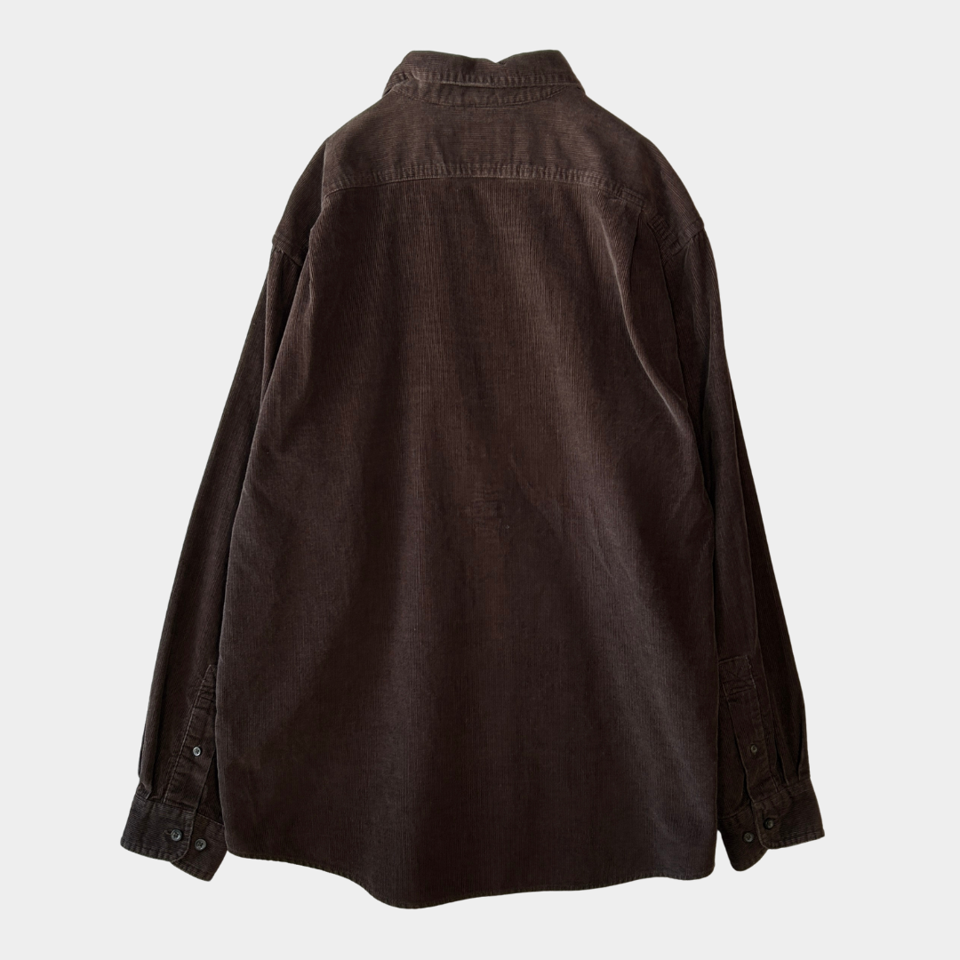00's L.L.Bean エルエルビーン コーデュロイシャツ 茶 (M)/A8395S-SO
