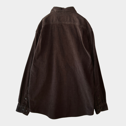 00's L.L.Bean エルエルビーン コーデュロイシャツ 茶 (M)/A8395S-SO