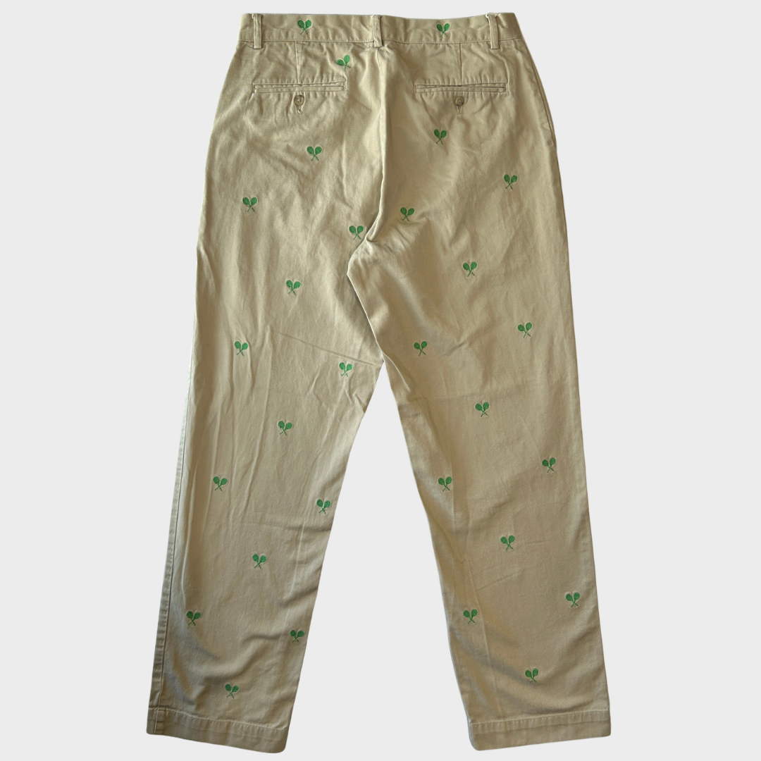 00's Polo by Ralph Lauren ラルフローレン テニス柄 ポロチノ パンツ ベージュ (32×32)/A9582P-SO