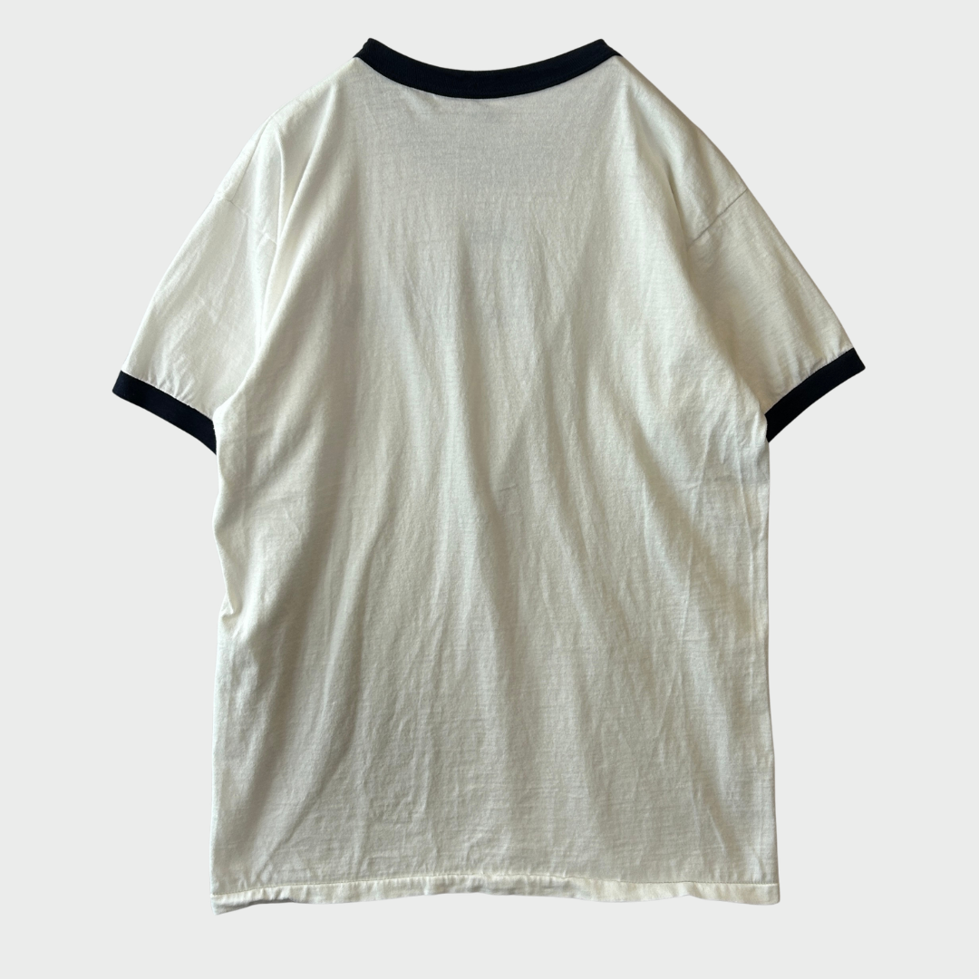 80's Champion チャンピオン トリコタグ USAFA ミリタリー リンガーTシャツ 白 (L) /A8466T-SO