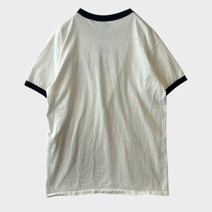 80's Champion チャンピオン トリコタグ USAFA ミリタリー リンガーTシャツ 白 (L) /A8466T-SO