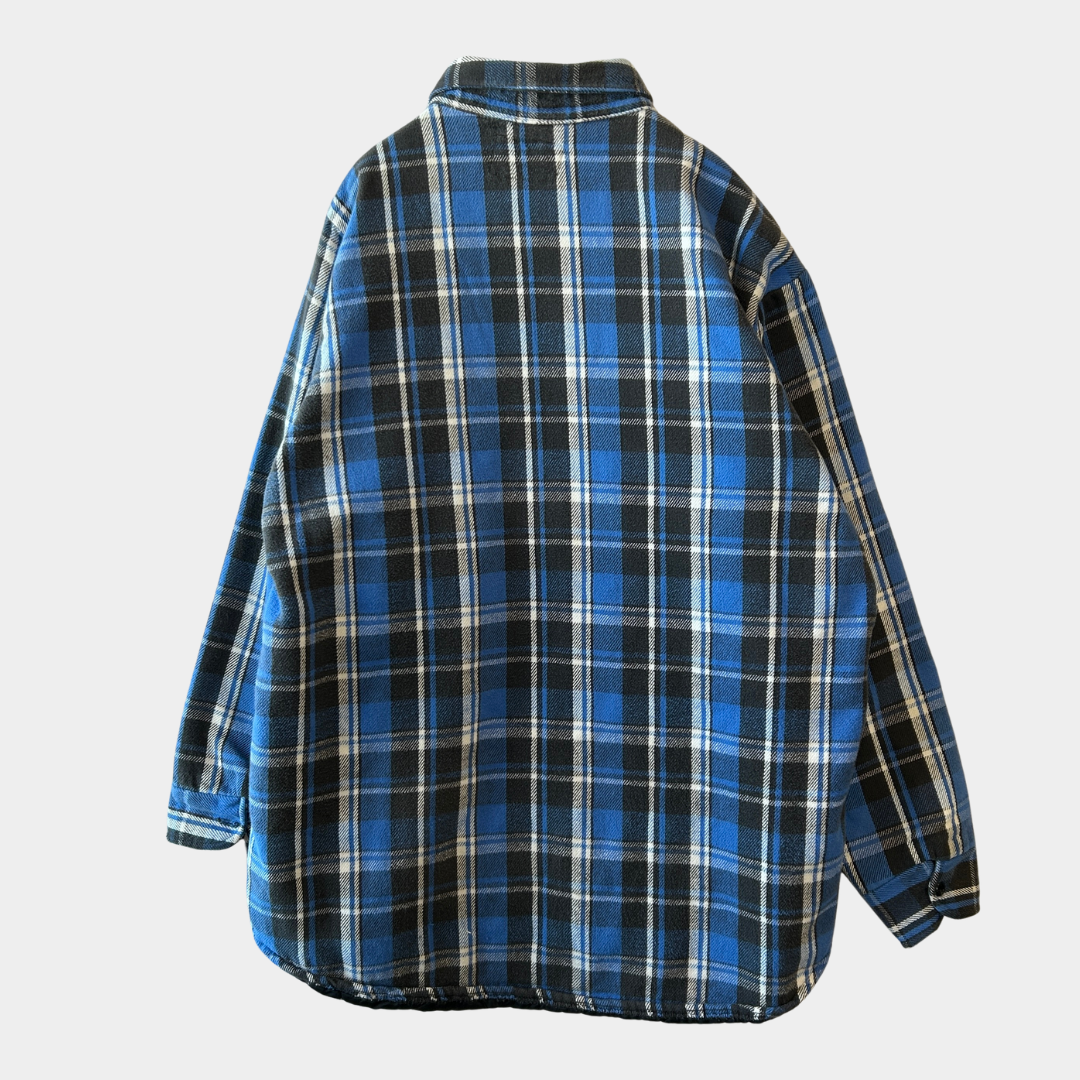 00's NATIONAL キルティングライナーネルシャツ 青白黒(M)/A8871SH-SO