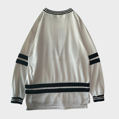 90's Mickey＆Co ミッキー ボーダースウェット 白黒 (M)/B4088S-SO
