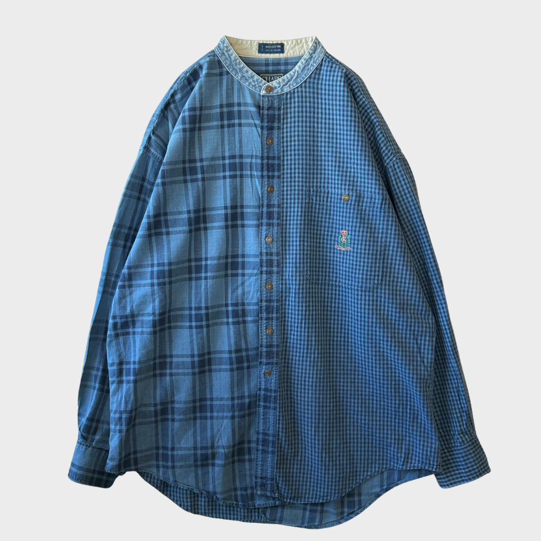 80's Chaps Ralph Lauren チャップスラルフローレン ノーカラーシャツ (XL)/B3446SH-SO