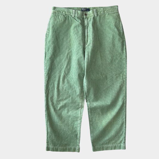 90's~ Polo by Ralph Lauren corduroy Philip pants ラルフローレン コーデュロイ パンツ ライトグリーン (40 30)/A9125P-SO