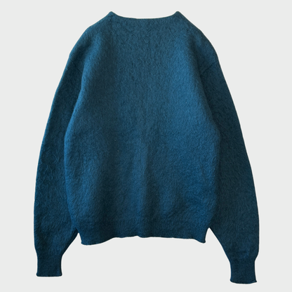60's Unknown モヘアカーディガン エンブレムメタルボタン ブルー系 (M)/A9225K-SO