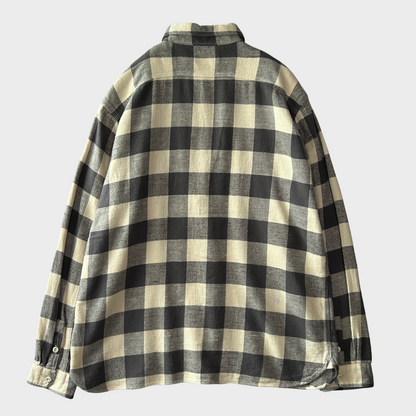 00's Polo Ralph Lauren ラルフローレン チェックシャツ 黒白 (XL)/A0983SH-SO