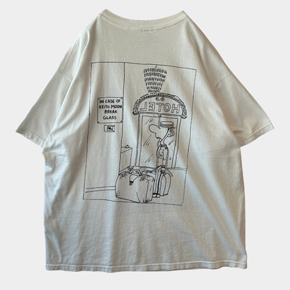 90's The Who ドラマー Keith Moon(キース・ムーン) フォトTシャツ バンドTシャツ 白(XL)/C0865T-SO