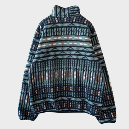 Patagonia パタゴニア スナップT ネイティブ柄 フリース ブルーグレー M /A8898F-SO