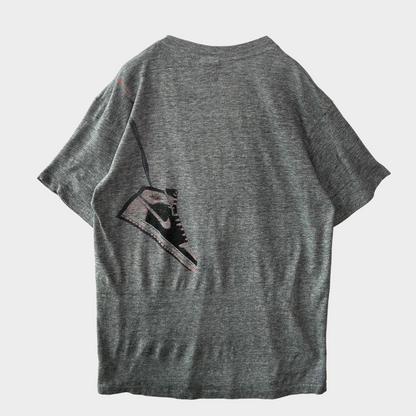 80's NIKE 肩掛けAIR JORDAN1 ジョーダン プリントTシャツ グレー (L)/A4073T-SO