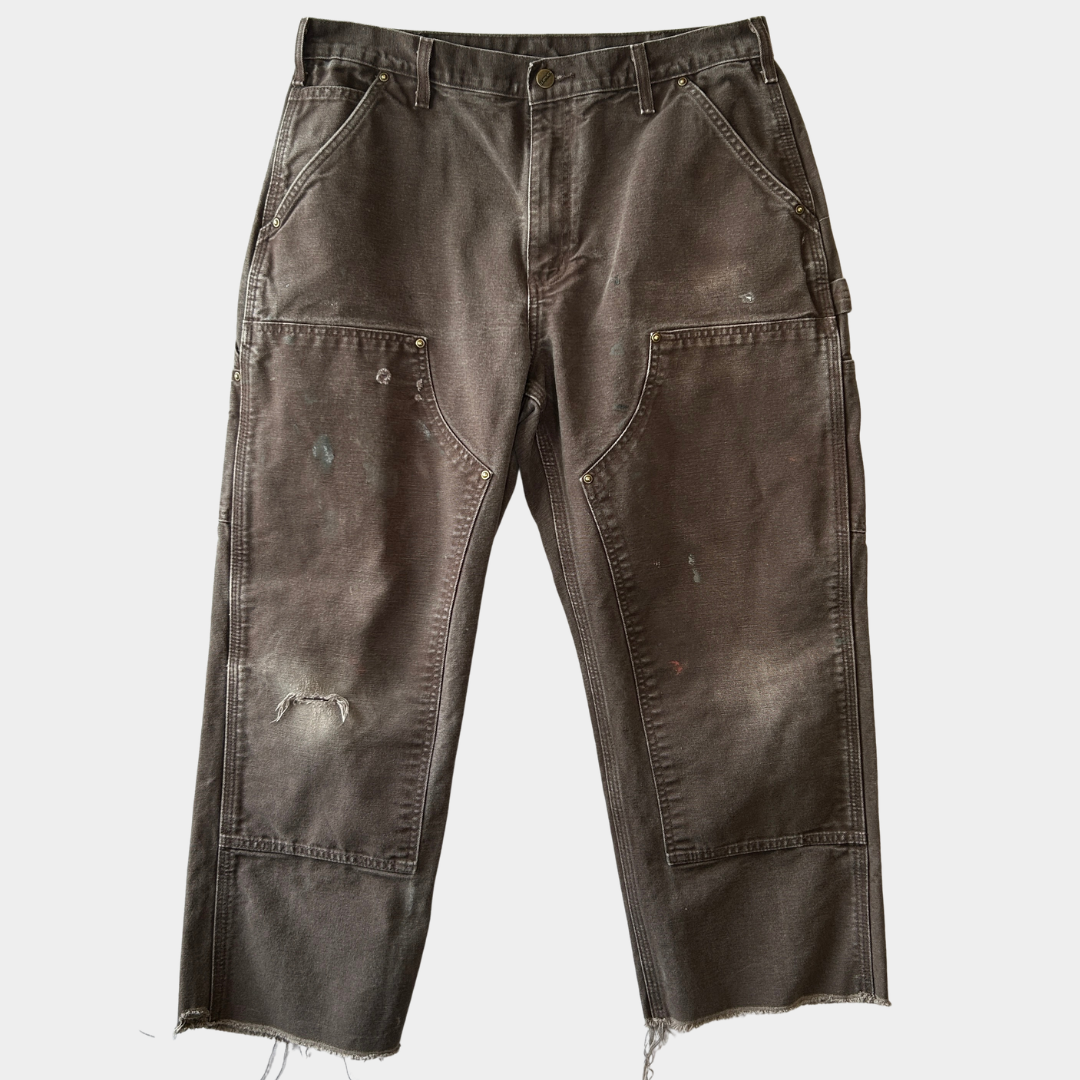 Carhartt カーハート ダブルニーワークパンツ B136 DKB カットオフ ダークブラウン(34×30)/C0931P-SO