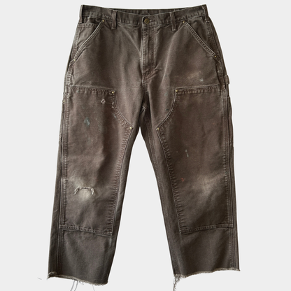 Carhartt カーハート ダブルニーワークパンツ B136 DKB カットオフ ダークブラウン(34×30)/C0931P-SO
